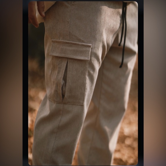 Prjct ams Men's Tan Cargo Pants gray Size Large